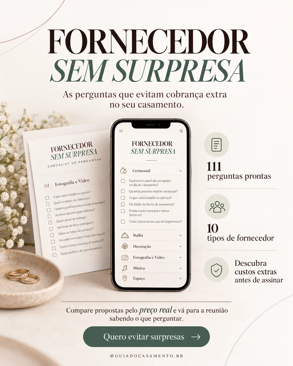 Fornecedor Sem Surpresa: checklist de perguntas e versão interativa no celular
